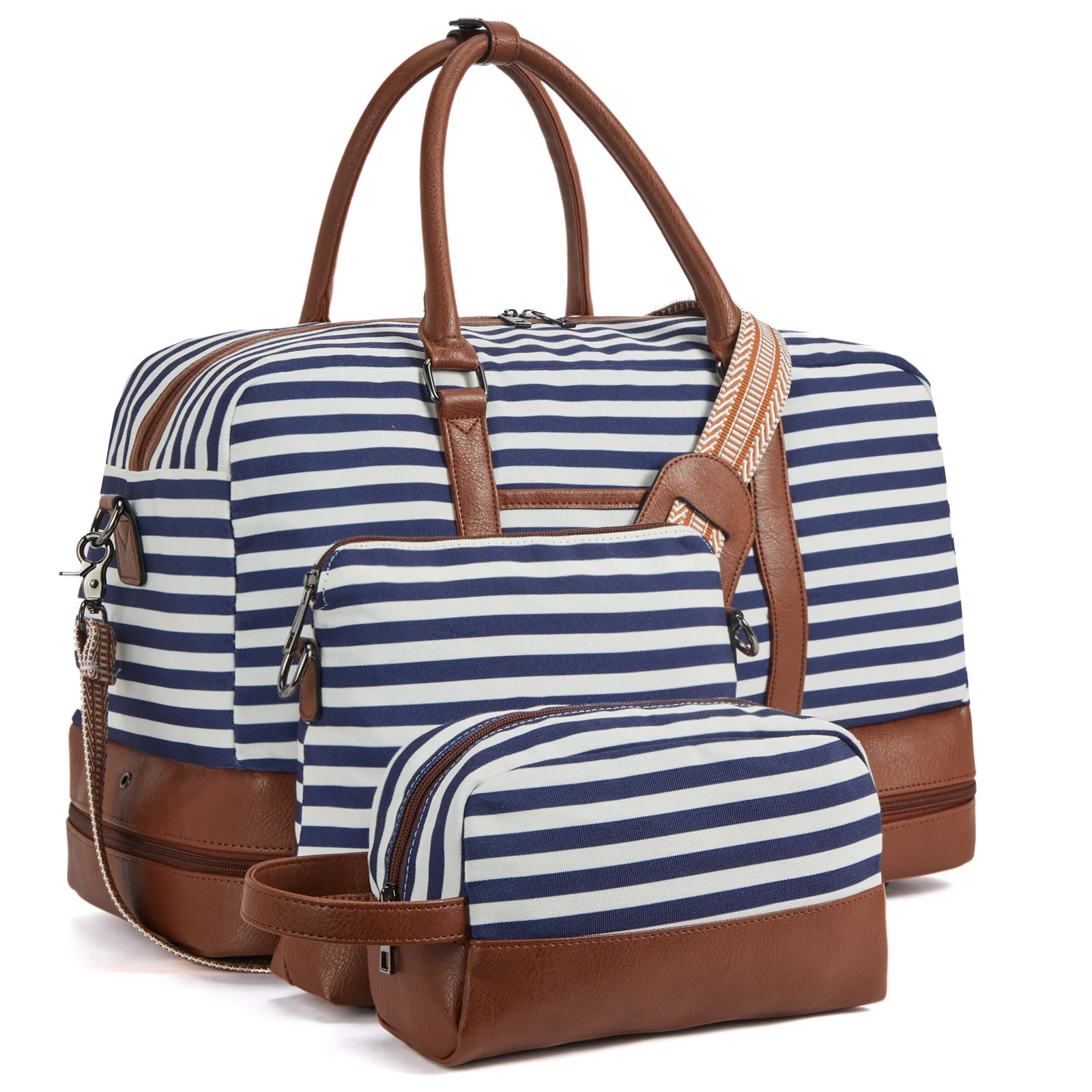 Zenobe 3 Pcs Set Weekender Bag with Shoe Compartment For Travel - Image 30