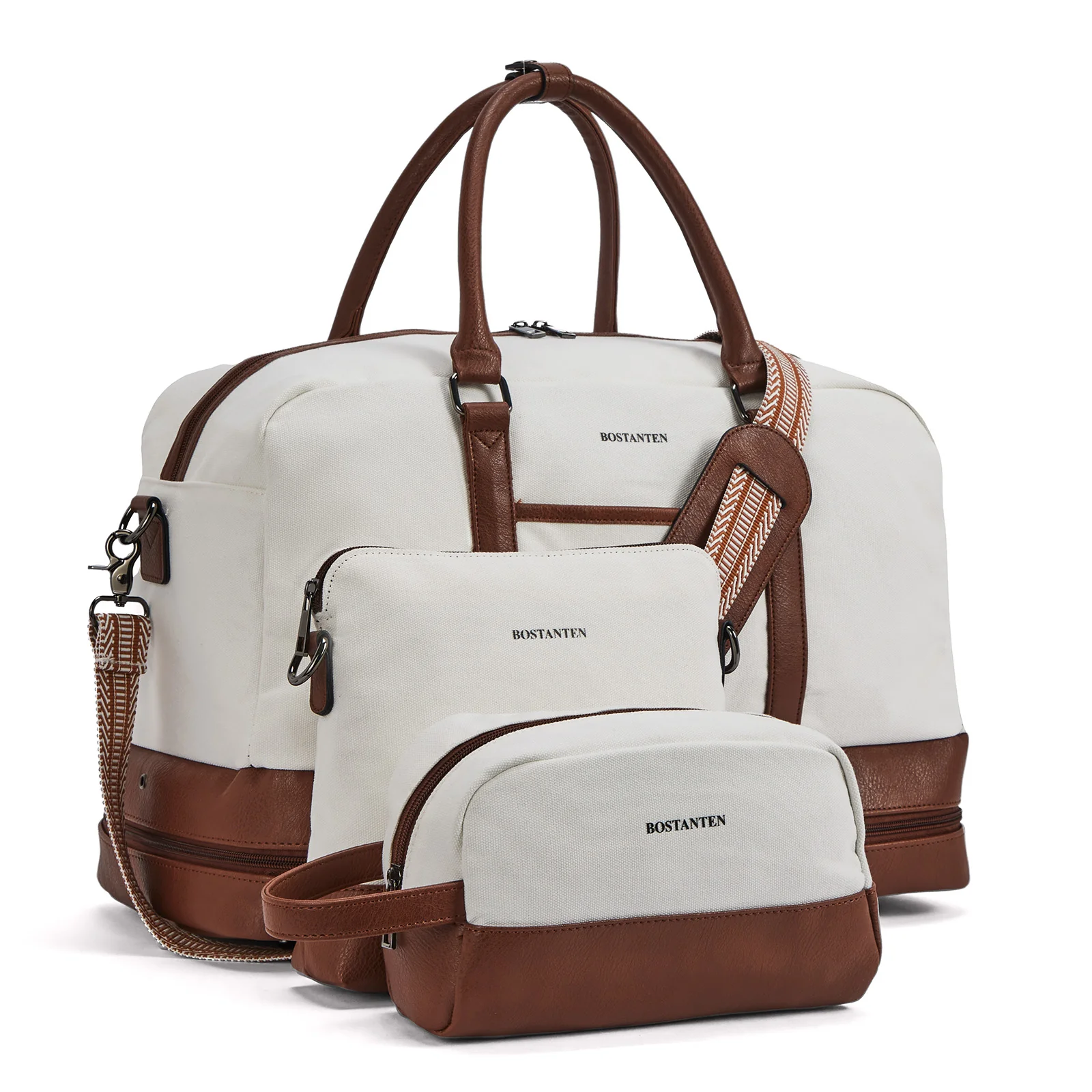Zenobe 3 Pcs Set Weekender Bag with Shoe Compartment For Travel - Image 8