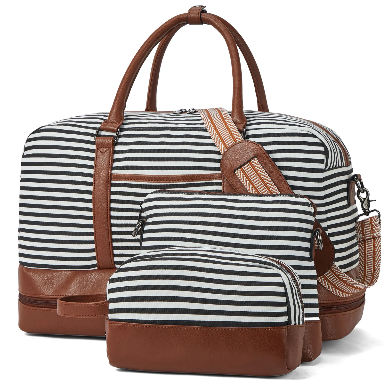 Zenobe 3 Pcs Set Weekender Bag with Shoe Compartment For Travel - Image 9