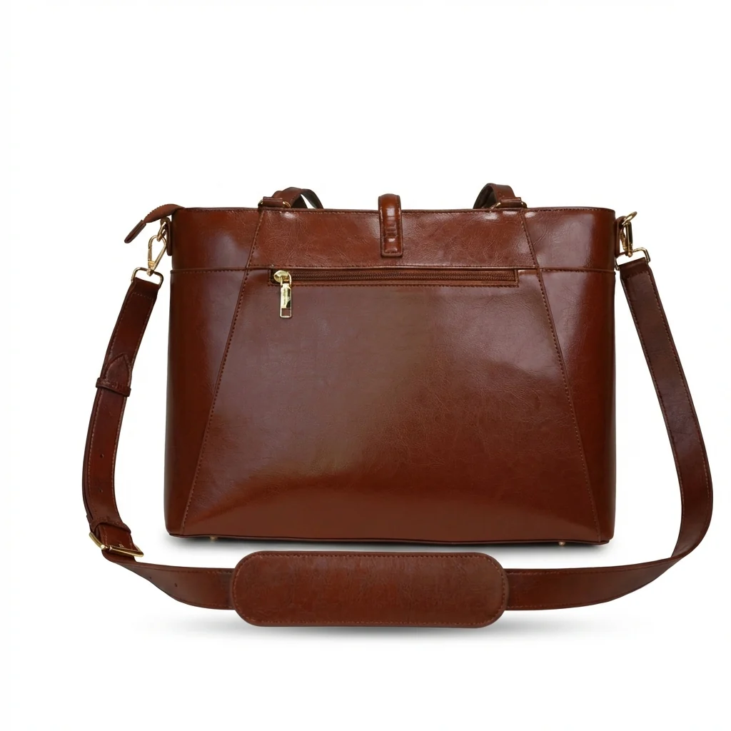 Carol Sequence Genuine Leather Tote Briefcase - Image 4