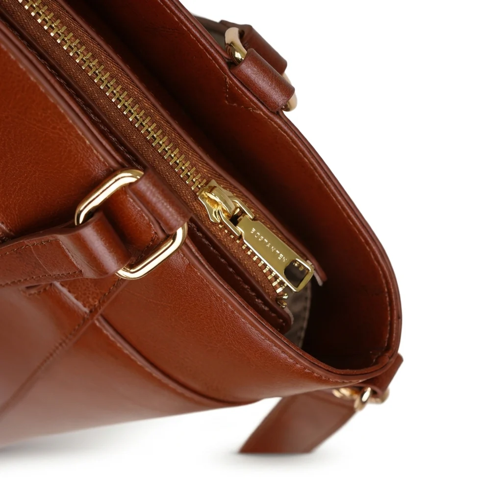 Carol Sequence Genuine Leather Tote Briefcase - Image 7