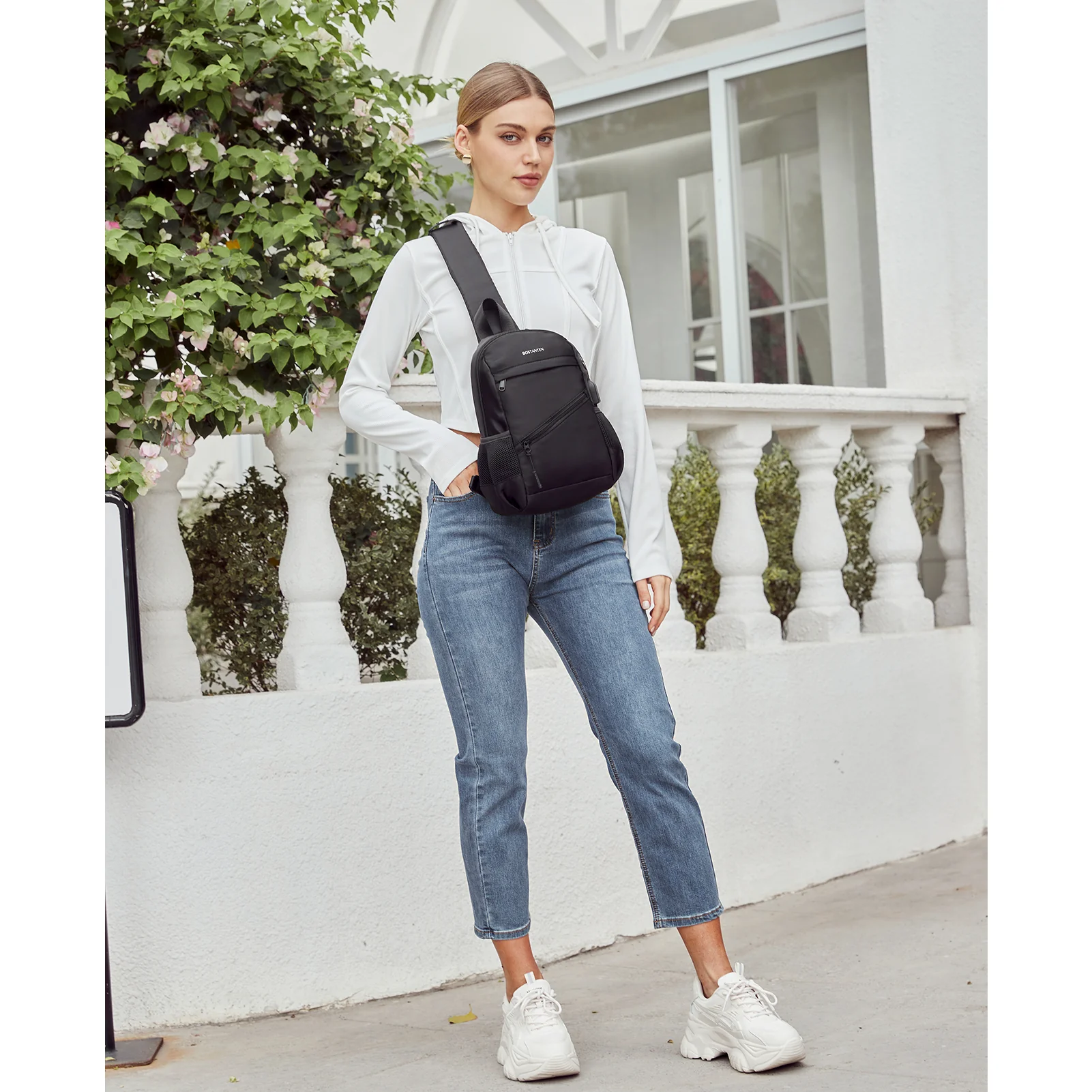 Travel Hands-Free with our Crossbody Sling Bag with USB Charging Port - Image 2