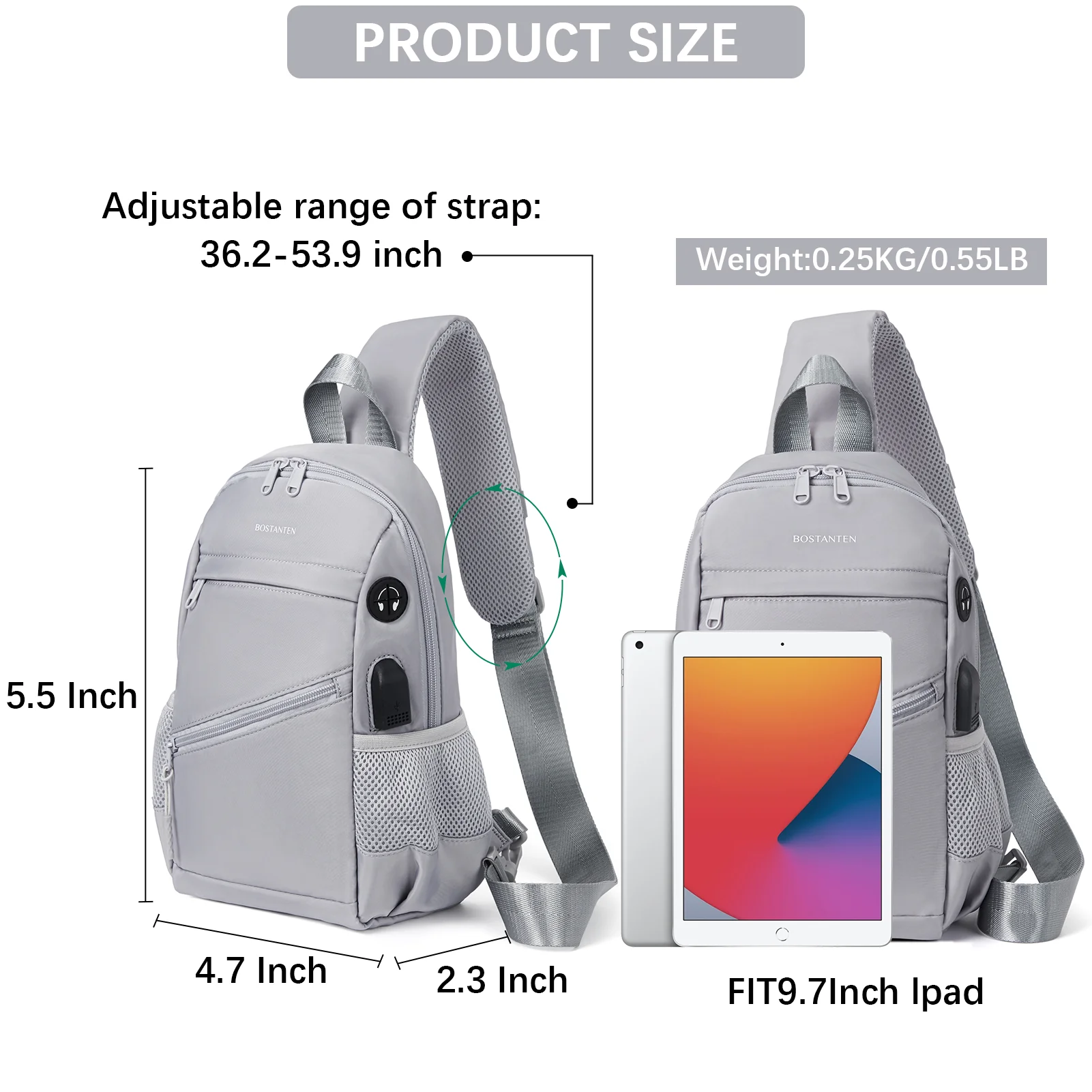 Travel Hands-Free with our Crossbody Sling Bag with USB Charging Port - Image 20