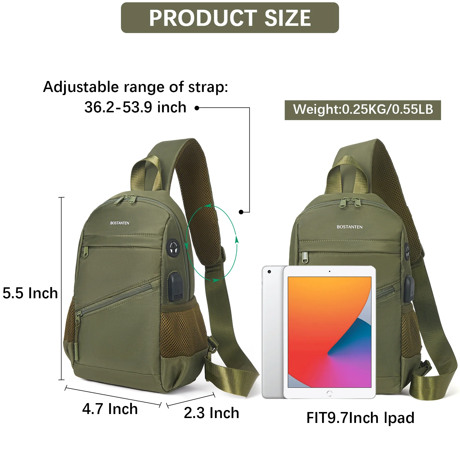 Travel Hands-Free with our Crossbody Sling Bag with USB Charging Port - Image 29