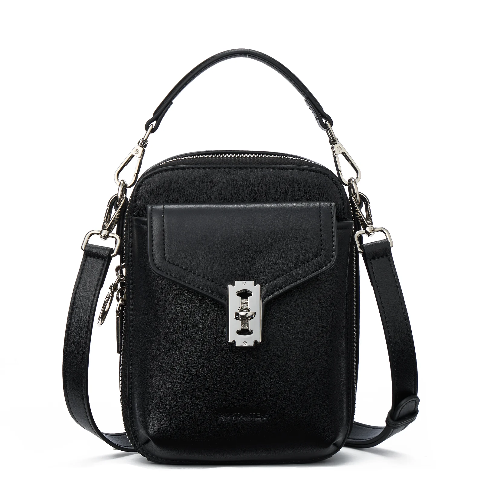 Nevin Vegetable-Tanned Genuine Leather Crossbody Phone Bag - Image 12
