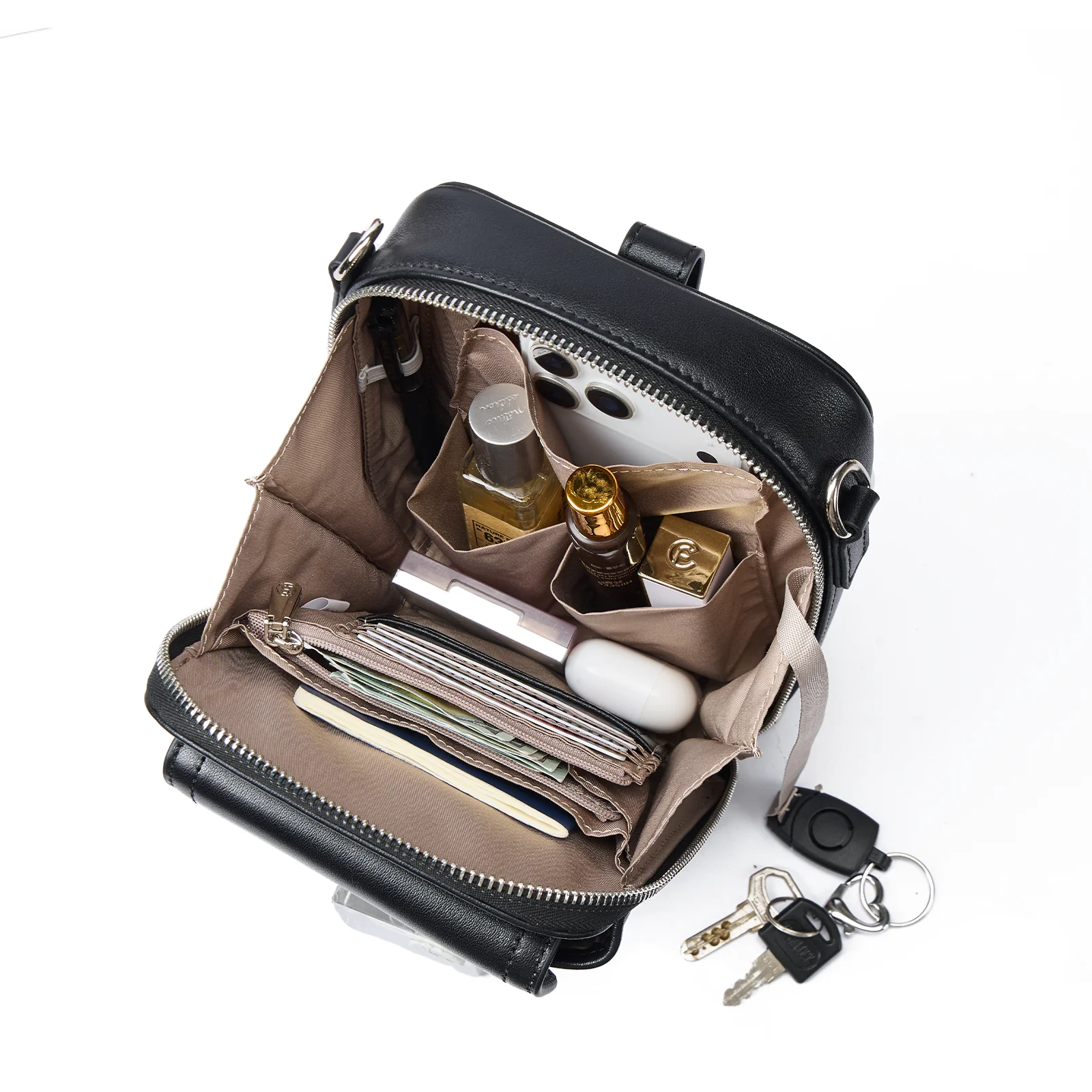 Nevin Vegetable-Tanned Genuine Leather Crossbody Phone Bag - Image 13