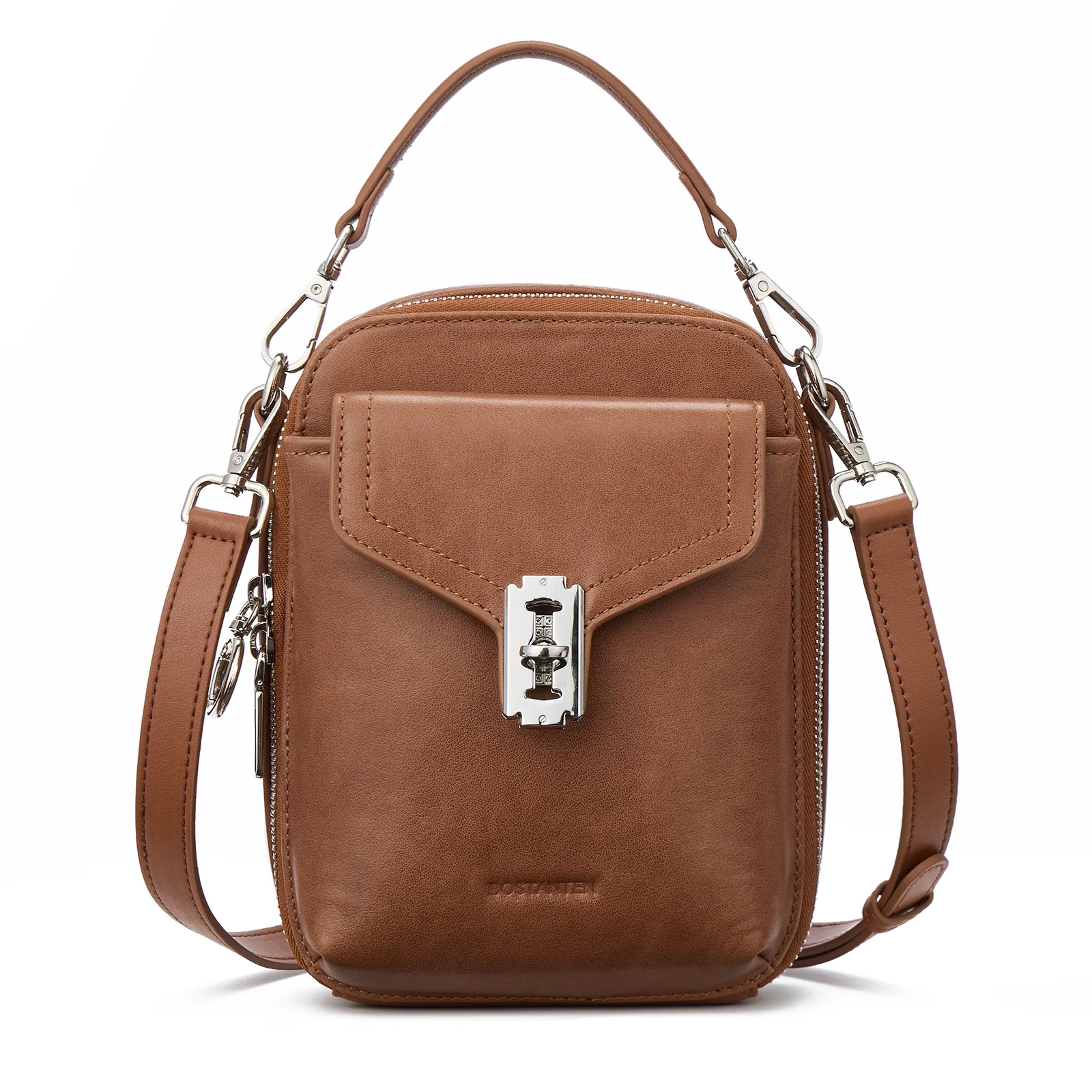 Nevin Vegetable-Tanned Genuine Leather Crossbody Phone Bag - Image 25