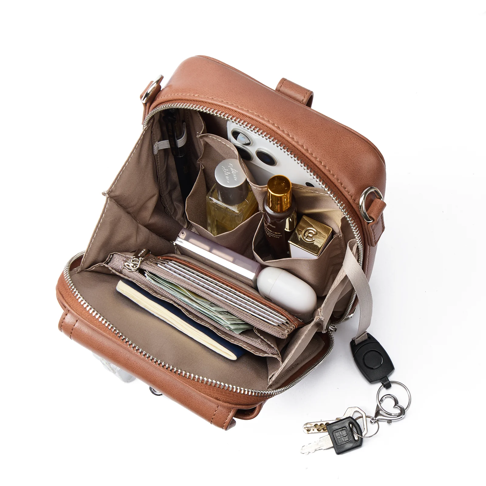 Nevin Vegetable-Tanned Genuine Leather Crossbody Phone Bag - Image 26