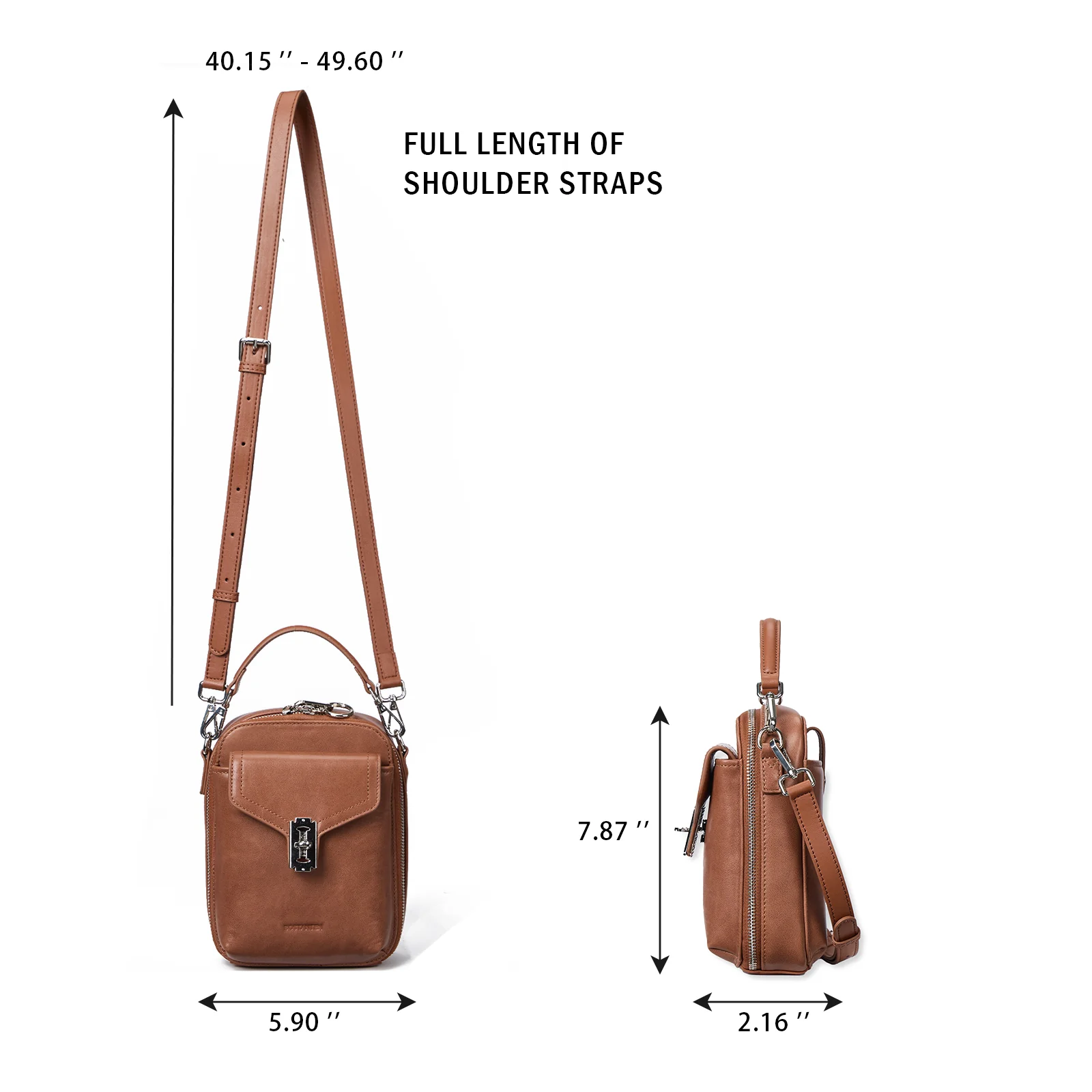 Nevin Vegetable-Tanned Genuine Leather Crossbody Phone Bag - Image 29