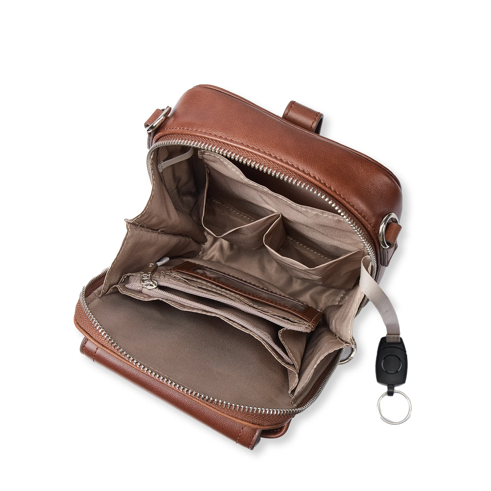 Nevin Vegetable-Tanned Genuine Leather Crossbody Phone Bag - Image 3