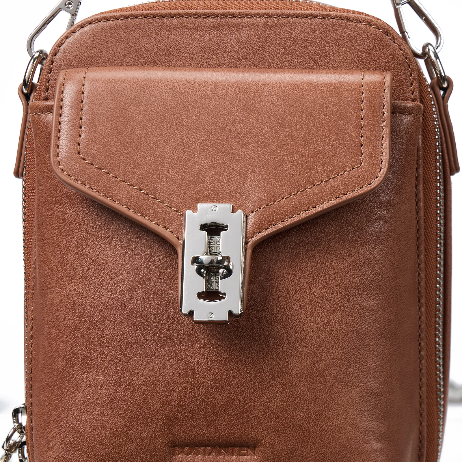 Nevin Vegetable-Tanned Genuine Leather Crossbody Phone Bag - Image 32
