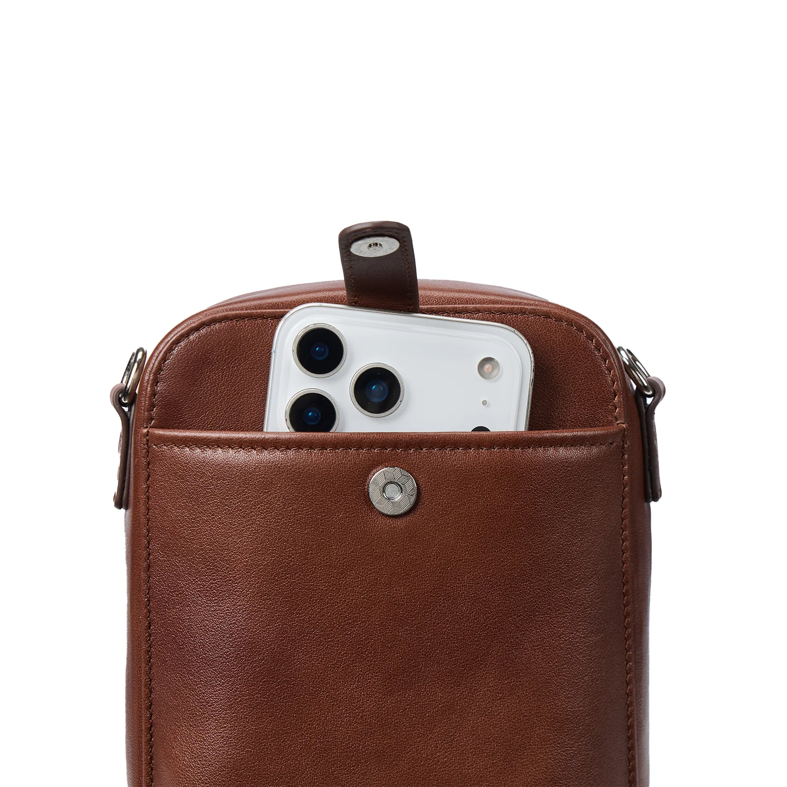 Nevin Vegetable-Tanned Genuine Leather Crossbody Phone Bag - Image 6