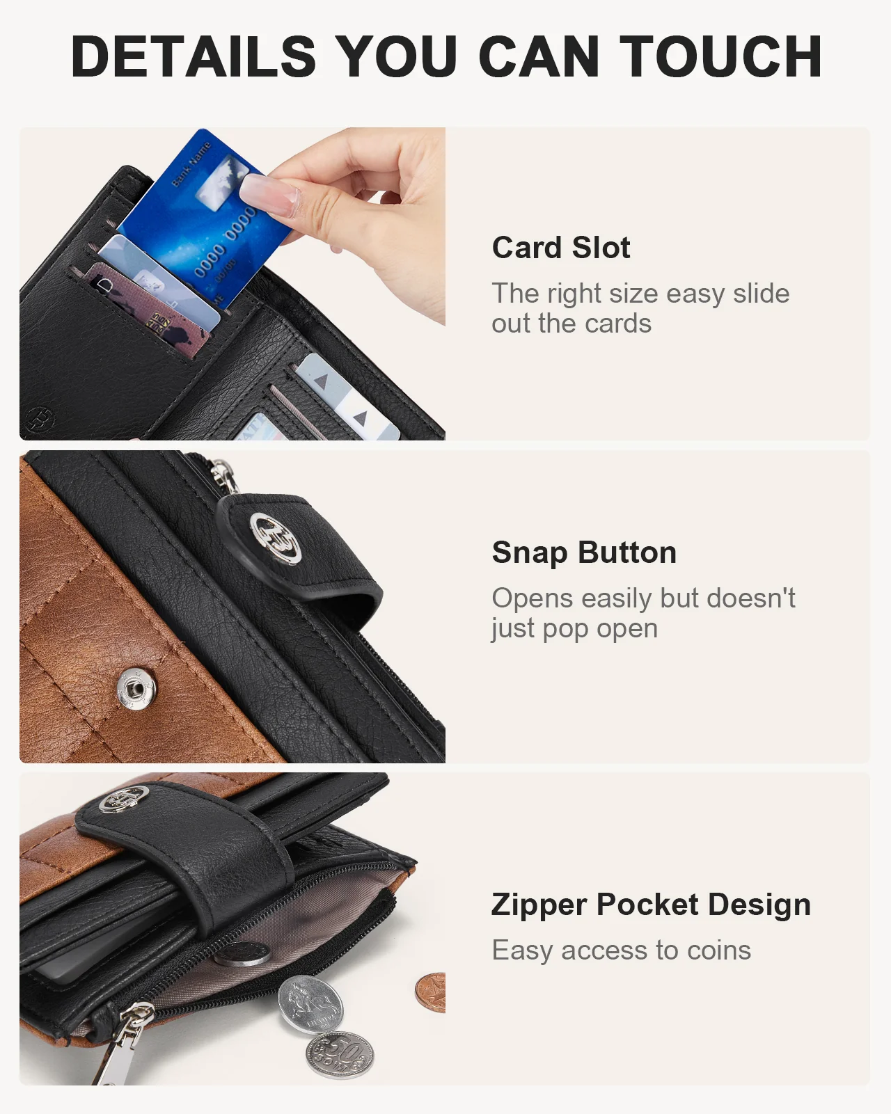 Luna Quilted Colorblock Leather Wallet - Secure RFID - Image 10