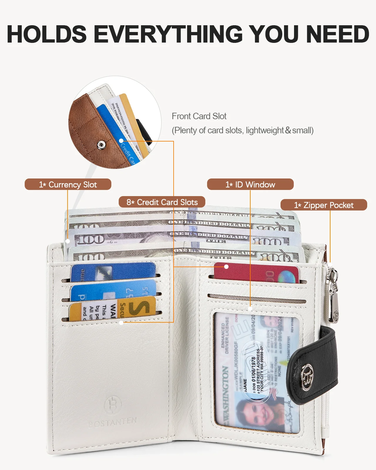 Luna Quilted Colorblock Leather Wallet - Secure RFID - Image 17