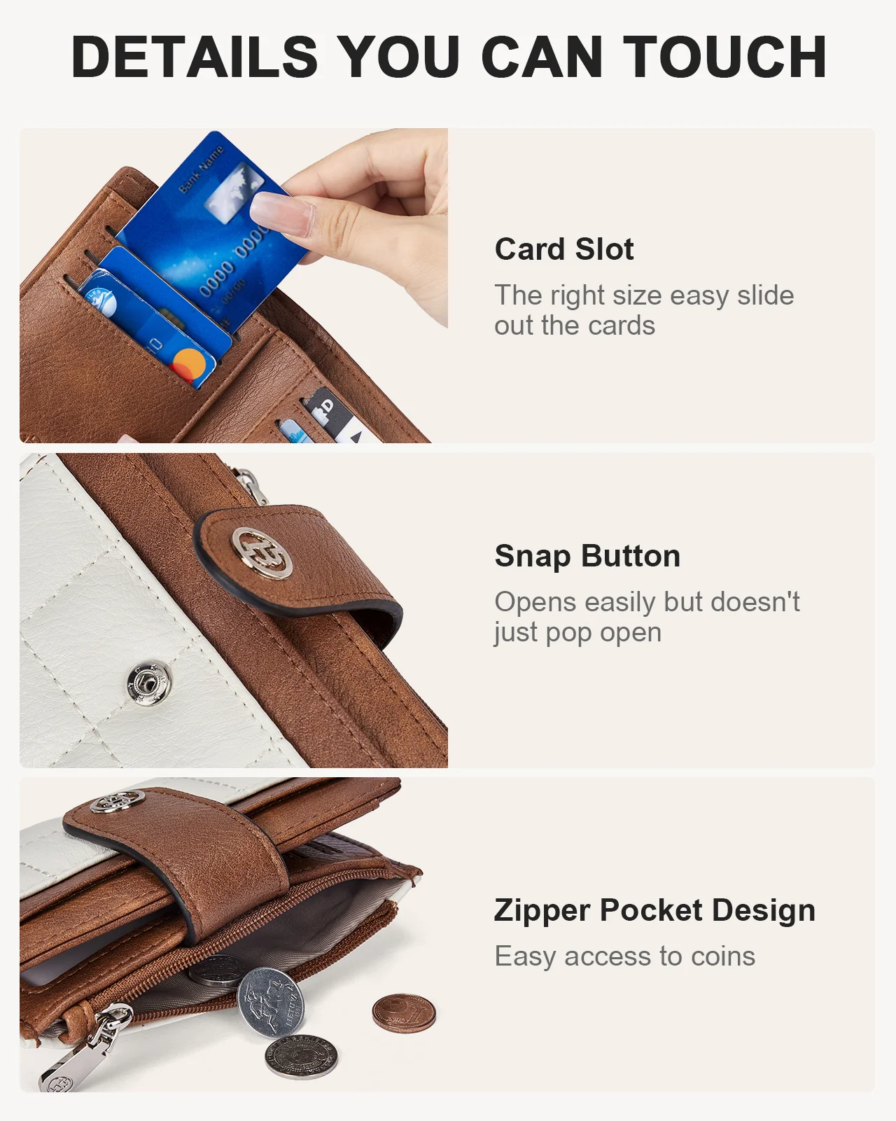 Luna Quilted Colorblock Leather Wallet - Secure RFID - Image 4