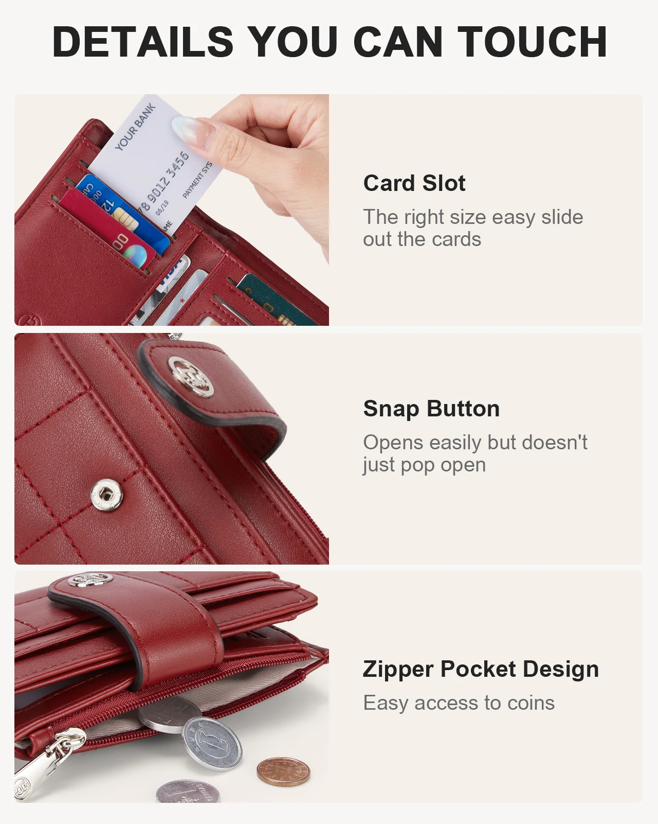 Luna Quilted Colorblock Leather Wallet - Secure RFID - Image 46