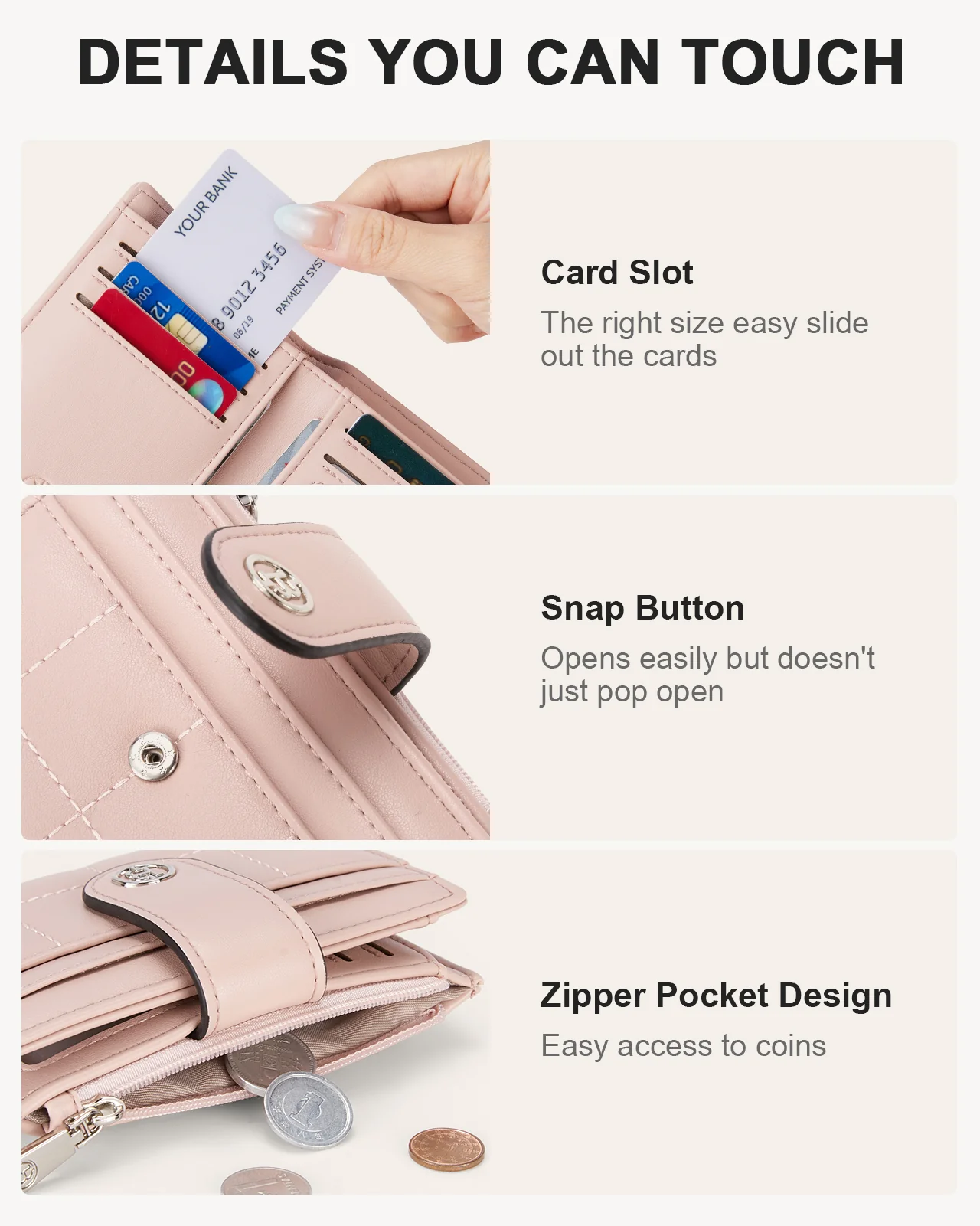 Luna Quilted Colorblock Leather Wallet - Secure RFID - Image 67