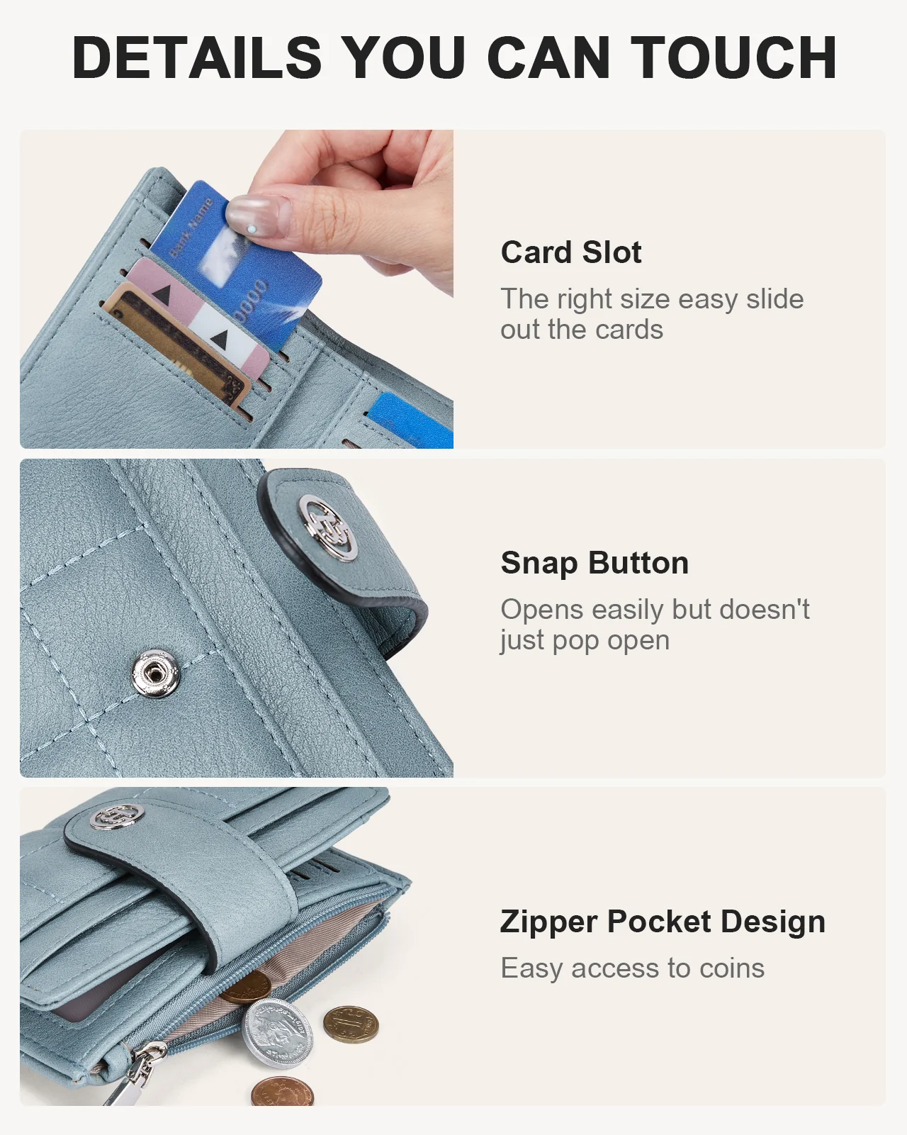 Luna Quilted Colorblock Leather Wallet - Secure RFID - Image 74