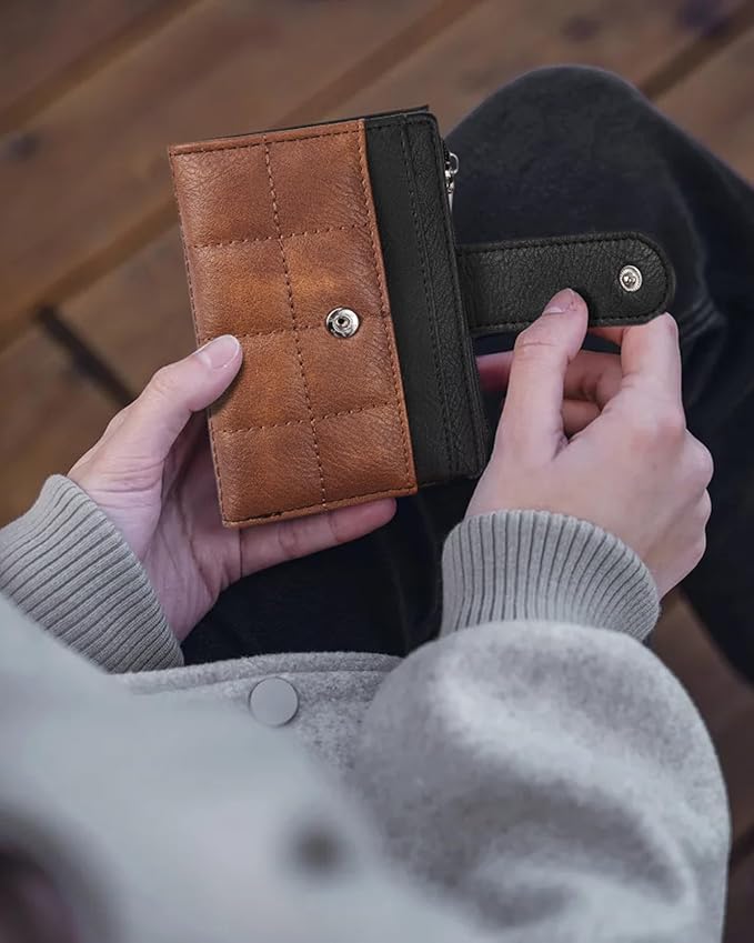 Luna Quilted Colorblock Leather Wallet - Secure RFID - Image 8