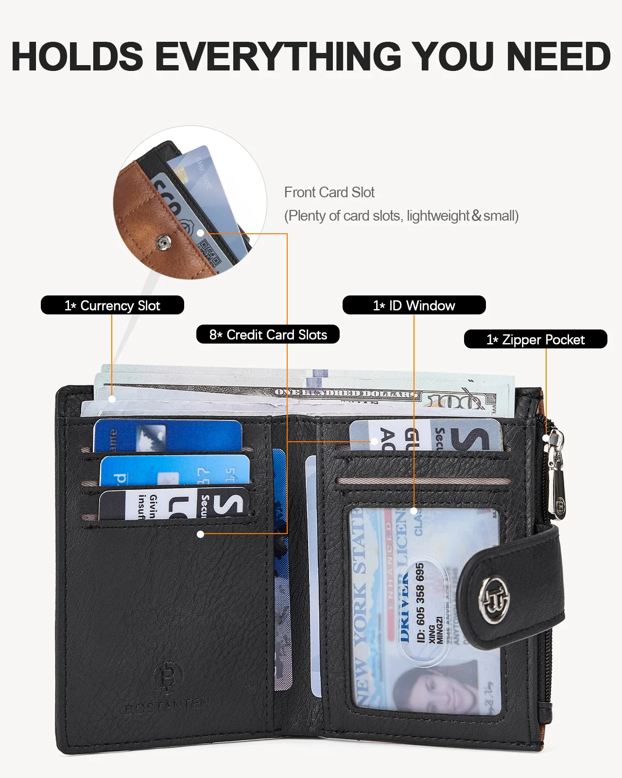 Luna Quilted Colorblock Leather Wallet - Secure RFID - Image 9