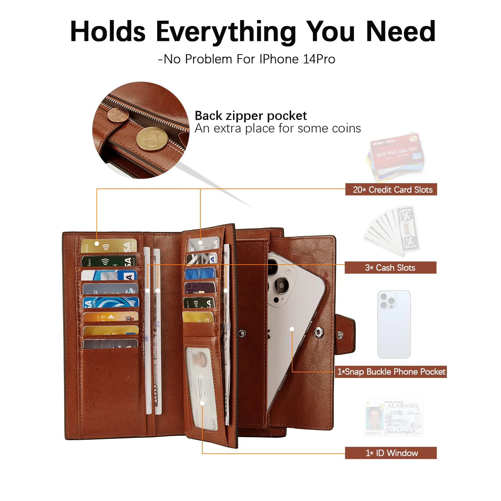 Lomy RFID Genuine Leather Wallet — Checkbook - Image 11