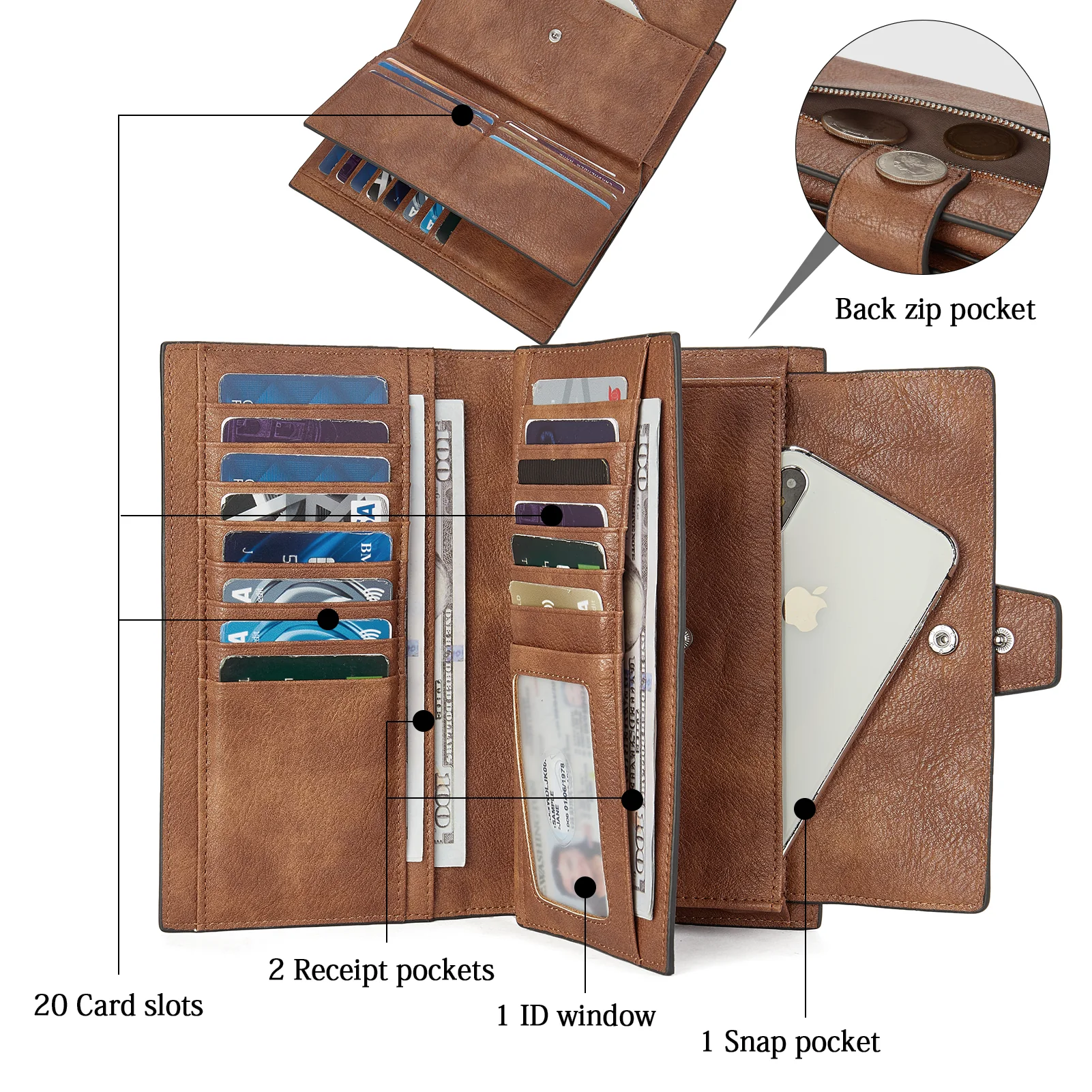 Lomy RFID Genuine Leather Wallet — Checkbook - Image 30
